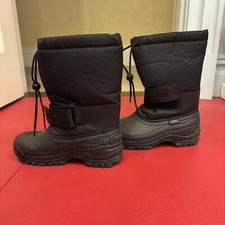 Tundra Boys Black Snow Boots Size 4 VERY Gently Used