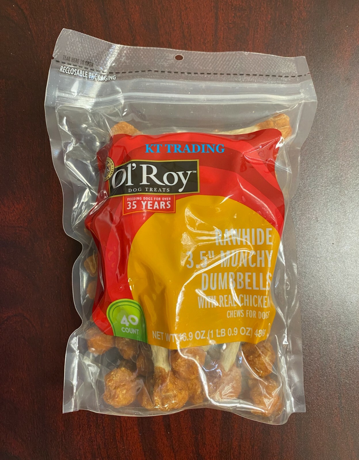 ol roy rawhide munchy dumbbells