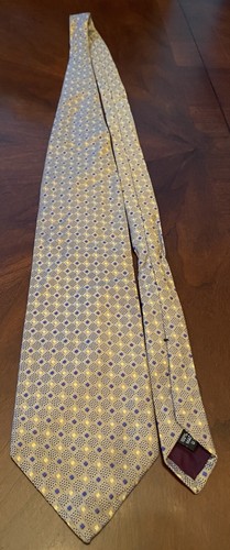 Structure Gold Blue 100% Silk Men’s Neck Tie Made In USA - Picture 3 of 9