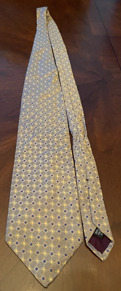Structure Gold Blue 100% Silk Men’s Neck Tie Made In USA - Image 3 of 4