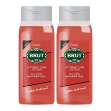 Brut Attraction Totale All-in-One Hair Body Shower Gel, 16.9oz Pack of 2