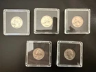 Mixed lot of 5 Washington Quarter 25C Date 1958-1970 40%-90% Silver