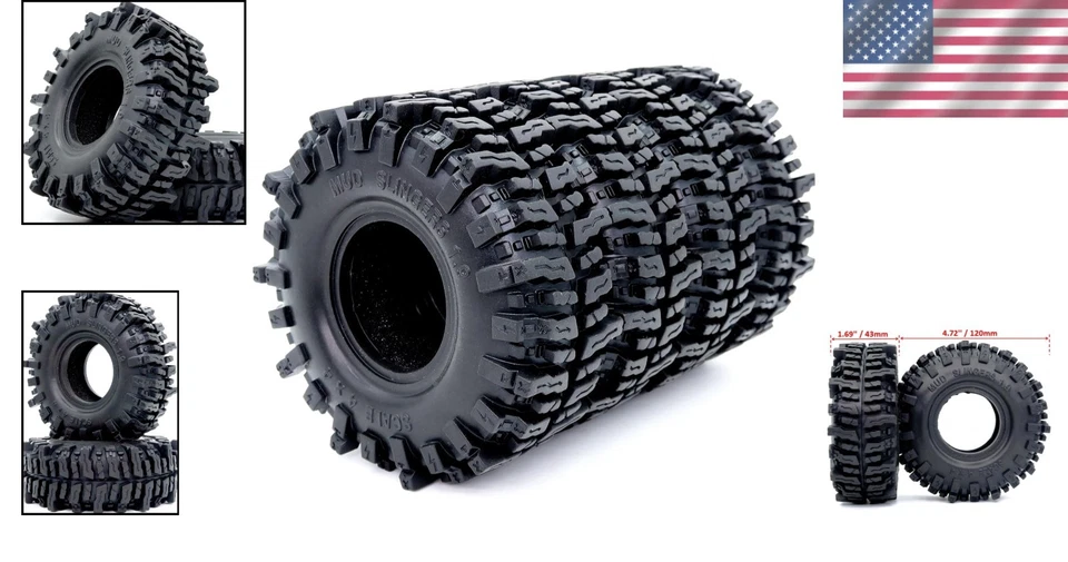 4-Pack 1.9 Soft Sticky Tires for Ultimate RC Crawler Performance - Year Round - Image 2 of 4
