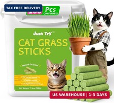 Just Try 500g Cat Grass Sticks,Cat Grass Treats for Teeth Cleaning Hairball