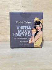 Enable Tallow Whipped Tallow Honey Balm 100% Grass Fed & Finished Unscented 4oz