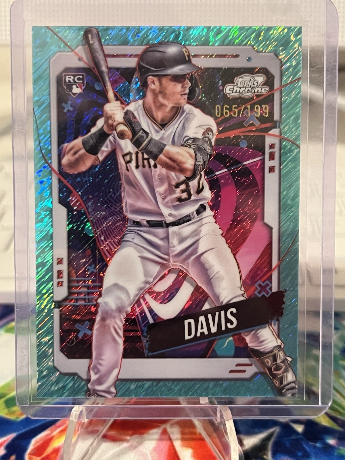 2024 Topps Cosmic Chrome Henry Davis Aqua Equinox Refractor RC /199 #100 Pirates
