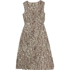 Rixo Brown Zebra Sleeveless Dress