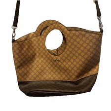 Nine West Brown & Tan Crossbody Purse With Strap & Handles  Girl Boss