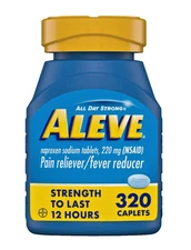 Aleve 320 Caplets Naproxen Sodium 220mg EXP: 08/2027 NSAID Pain Relief