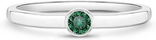Simulated Birthstone Bezel Baby Rings - Hypoallergenic 925 Sterling Silver Cubic