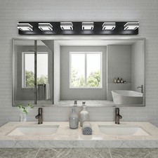 Modern 40'' LED Vanity Light 6 Lights 5CCT Dimmable Bathroom Wall Fixture