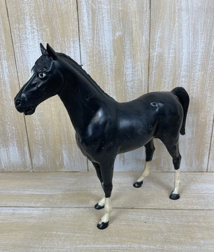 New ListingVintage 1960's Louis Marx Thunderbolt Horse Black 13" Best of the West toy B