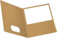 Earthwise by Oxford Two-Pocket Folders, Natural, Letter Size, 25 per Box, (78542