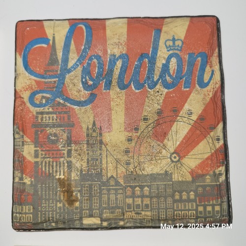 Ceramic Tile Trivet Coasters Vintage Look Tokyo London New York Hong Kong - Picture 3 of 8
