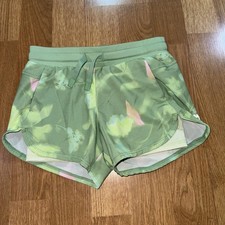 All in Motion Girls Lined Running Athletic Shorts Sz XS 4/5 Green Pockets
