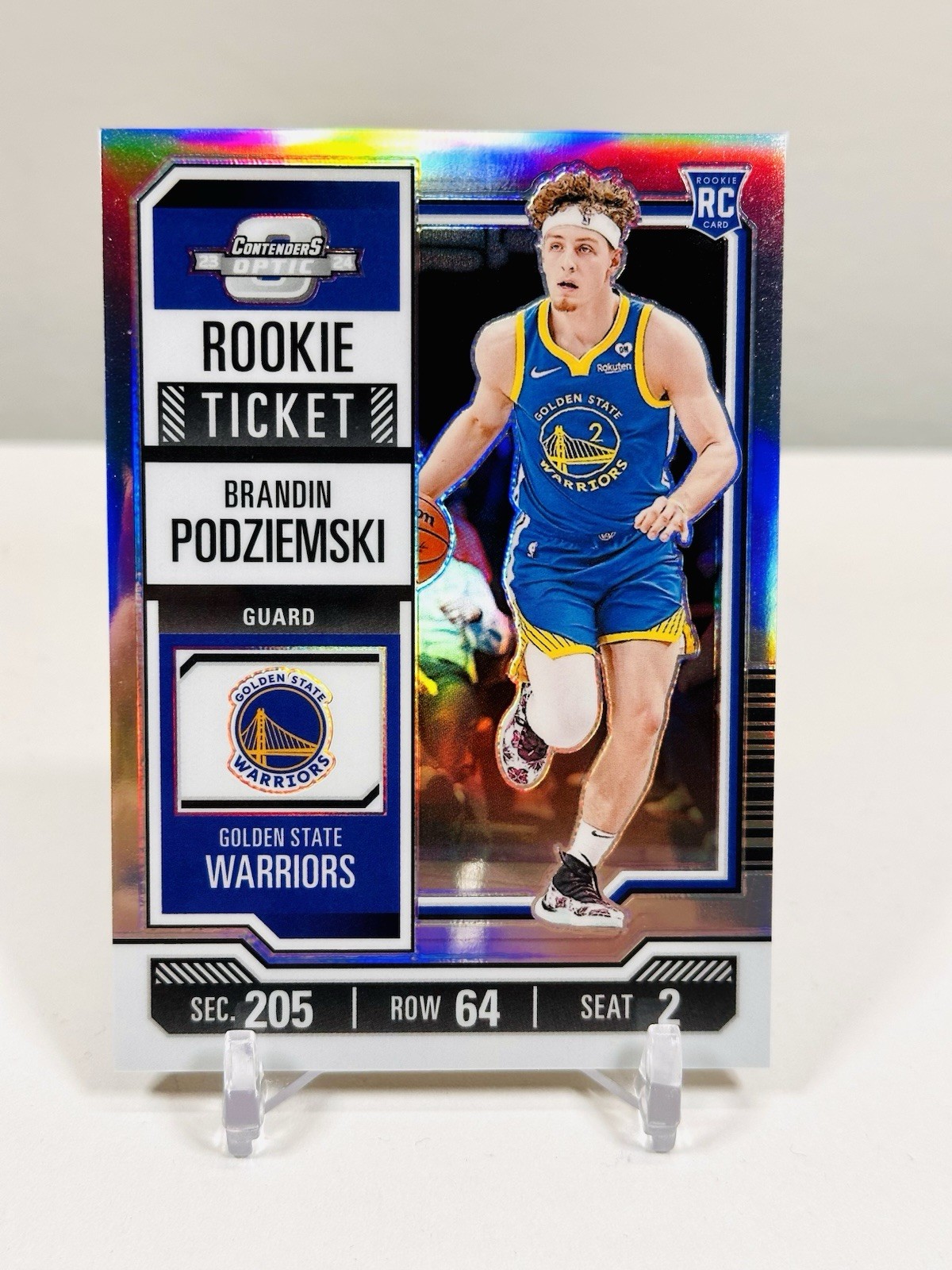 2023-24 Panini Contenders Optic Rookies Silver Prizm Brandin Podziemski #3 RC