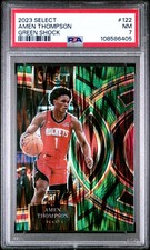 2023 PANINI SELECT GREEN SHOCK #122 AMEN THOMPSON ROOKIE RC PSA 7