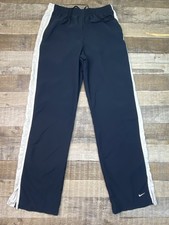 Vintage Y2K Nike Track Windbreaker Pants Womens Small Blue Striped Mid Rise 31"