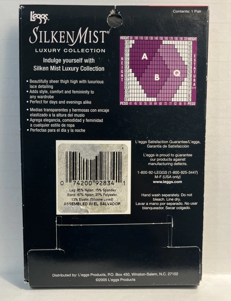 Leggings Silken Mist Negro Colección de Lujo Top de Encaje Hasta el Muslo Puntera Transparente Talla Q Foto 2 de 3