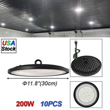 10 Pack UFO Lights 200W W/ US Plug Commercial Factory Warehouse High Bay Lights