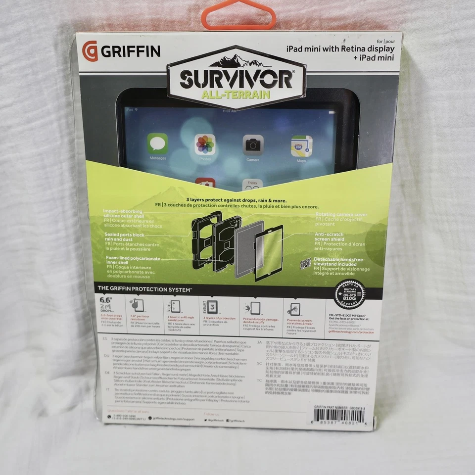 Griffin Survivor Case Durable iPad Mini Retina NEW Black - Image 2 of 2