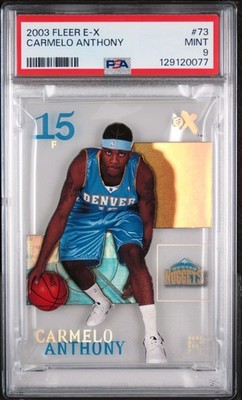 2003 FLEER E-X #73 CARMELO ANTHONY ROOKIE RC PSA 9