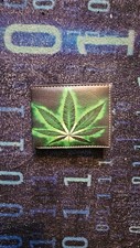 Marijuana Leaf Bifold Wallet Black Green Leather