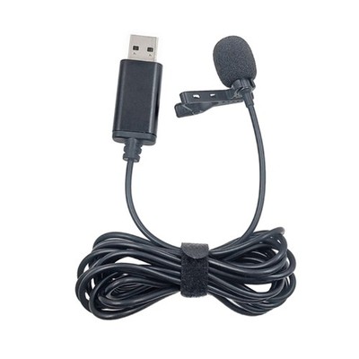 USB 2.0 Mini Lavalier Lapel Buttonhole Mini Microphone For Camera Phone Laptop