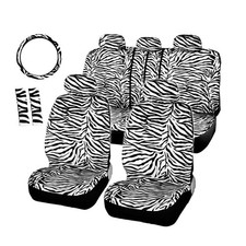 Autofan Zebra Car Seat Covers For Full Set With 2 Seat Belt Pads Universal ... Autofan Zebra Car Seat Covers For Full Set With 2 Seat Belt Pads Universal ...