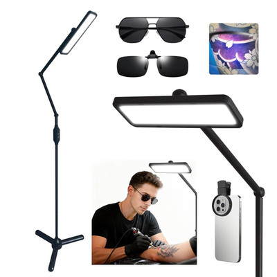 Dimmable LED Floor Lamp Tattoo Shading Pro Light with CPL Filter Lens Anti-Glare