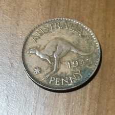 1943 Half Penny Coin - Australian King George VI Average Circulated Predecimal