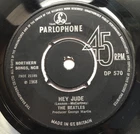 THE BEATLES "HEY JUDE" UK DP 570 RARE EXPORT PRESS WITH EARLIEST  G  1 STAMPERS