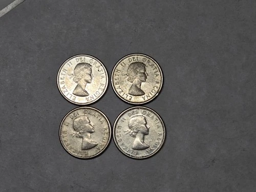 Canadian 80% Silver Dime Coin Lot Of 4