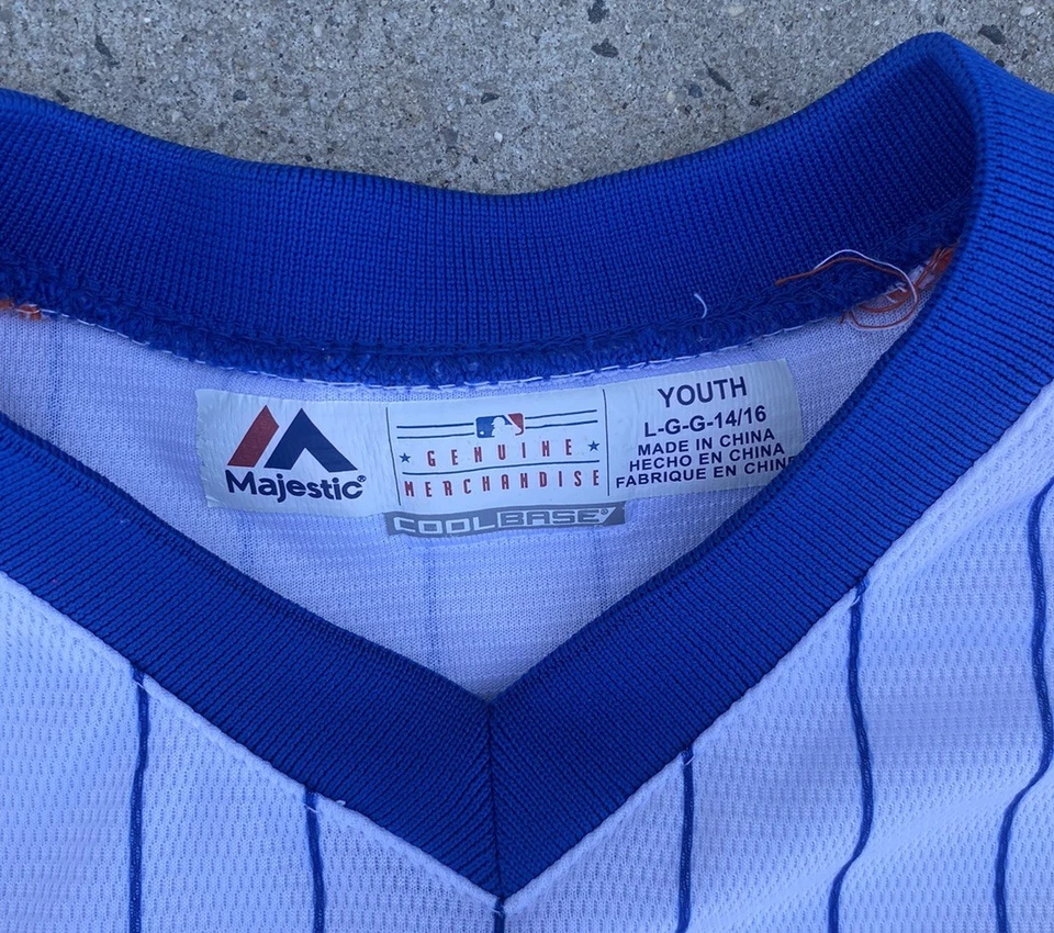 Jersey Majestic Yoenis Céspedes #52 New York Mets 1986 juvenil grande Foto 3 de 4