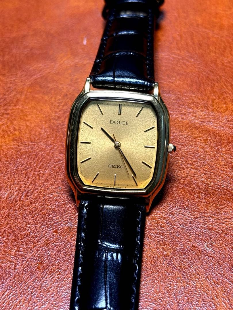 Seiko Dolce Rectangular Gold 90s Working Watch 28… - image 2