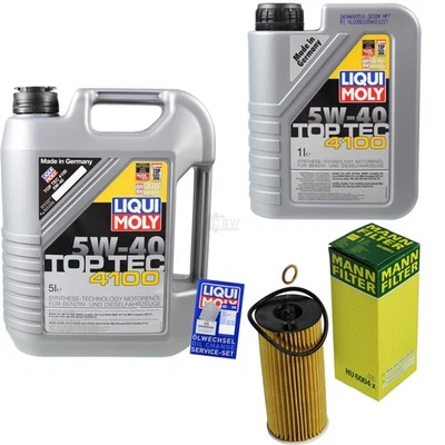 LIQUI MOLY, MANN-FILTER INSPEKTIONSKIT FILTER LIQUI MOLY ÖL 6L 5W-40 für BMW X3 F25 xDrive20d xDrive30d