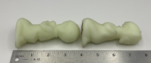 Vintage Fenton Praying Kneeling Boy & Girl Custard/Uranium Glass UV Glow w/Lable - Picture 8 of 9
