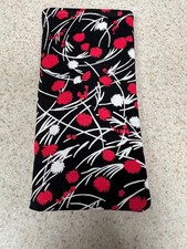 Eyeglass /Sunglass Soft Fabric Case - White Red Abstract on a Black Background
