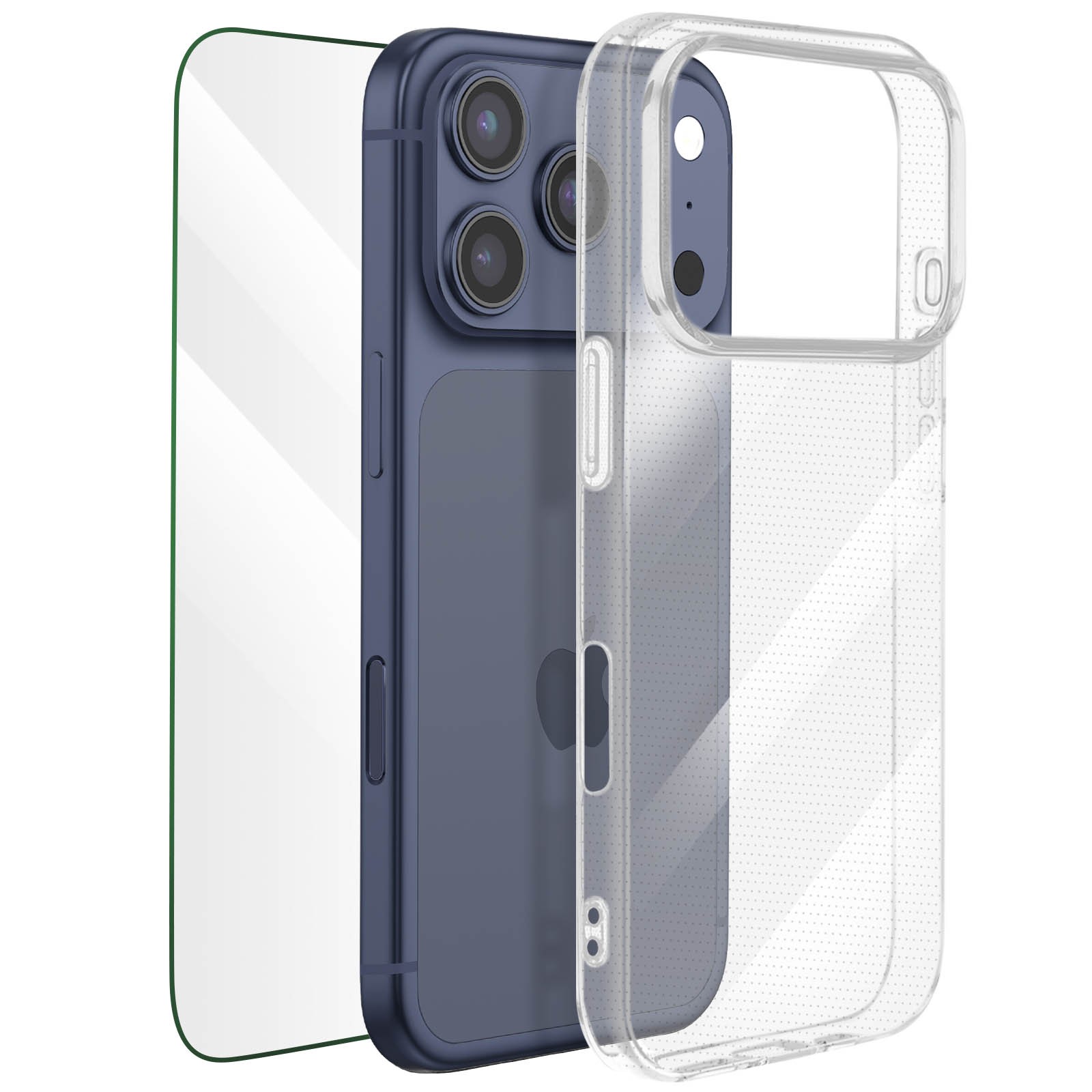 Vitre et coque iPhone 17 Pro Max en silicone de qualité supérieure anti-jaunissement