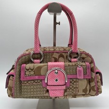 Borsa a mano Coach 3692 firmata patchwork rosa Y2K vintage autentica