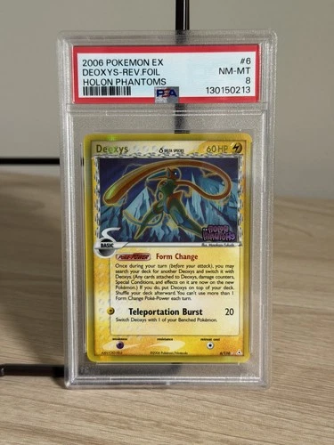 Deoxys Delta Species 6/110 Pokémon Holon Phantoms Reverse Holo PSA 8 Stamped
