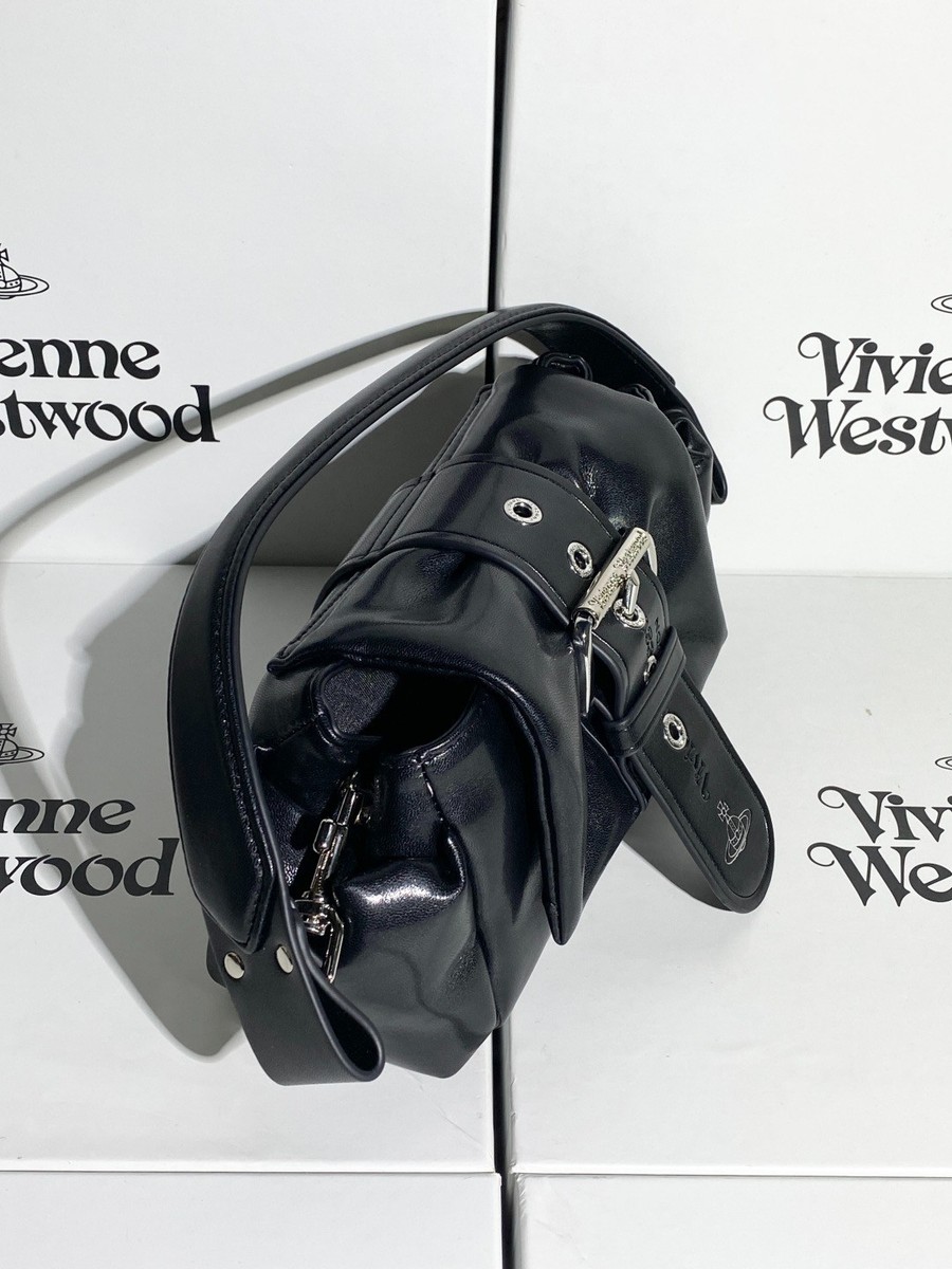 Vivienne Westwood Hazel Treasure Handbag Leather Black outlet F/S