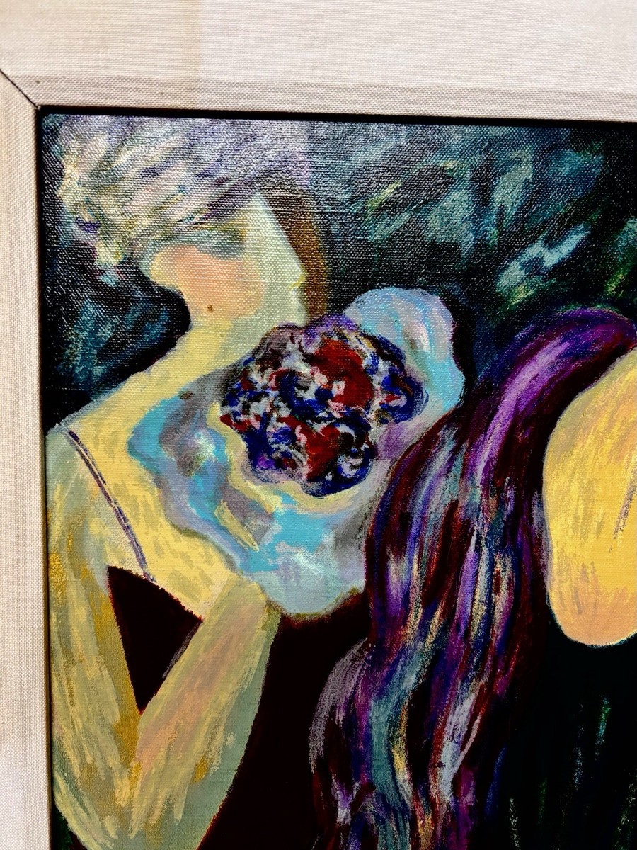 絵画 Barbara Wood Barbara A. Wood Serigraph On Canvas Titled “Occasion