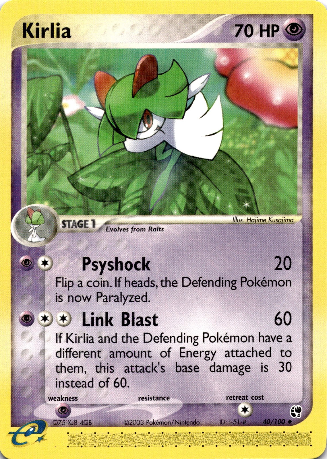 Kirlia Uncommon Sandstorm E Reader 40/100 NM