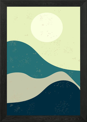 Mond und Berg Kunstwerk gerahmtes Wandbild Poster Leinwanddruck Bild