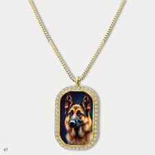 Amazing Cute German Shepherd Dog Breed Fashion Pendant Necklace Chain Image Dog