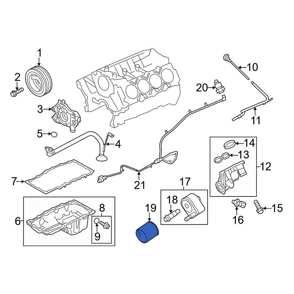 For Ford E-250 Econoline 1997-1999 Ford F1AZ6731BD Engine Oil Filter - Изображение 3 из 4
