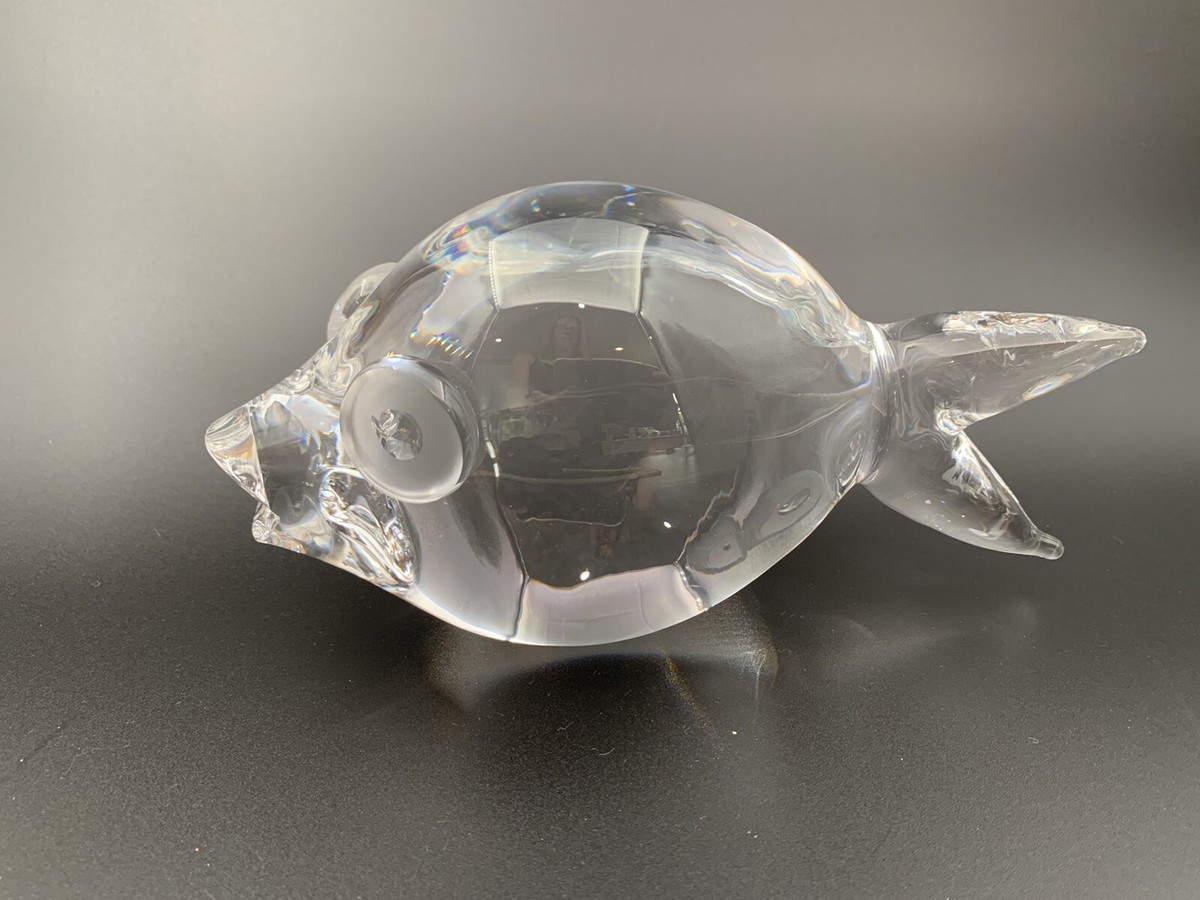 Vintage MCM 1960's STEUBEN Crystal Glass Puffer Fish - George