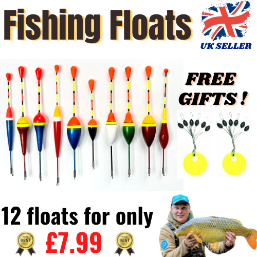 10 Fishing Float Set for Carp Fishing Tench Roach FREE FLOAT