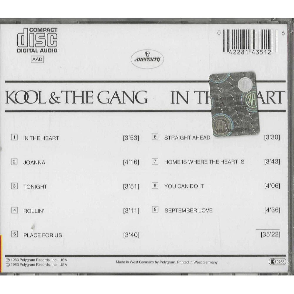 Kool & the Gang CD IN The Heart / Mercury – 8143512 Sealed | eBay